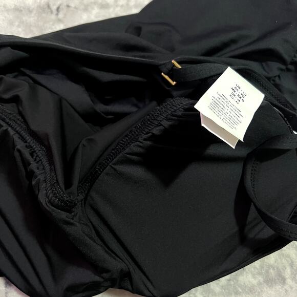 LA BLANCA Drapped Mio One Piece, Island Goddess Black Sz 10 - Picture 5 of 7